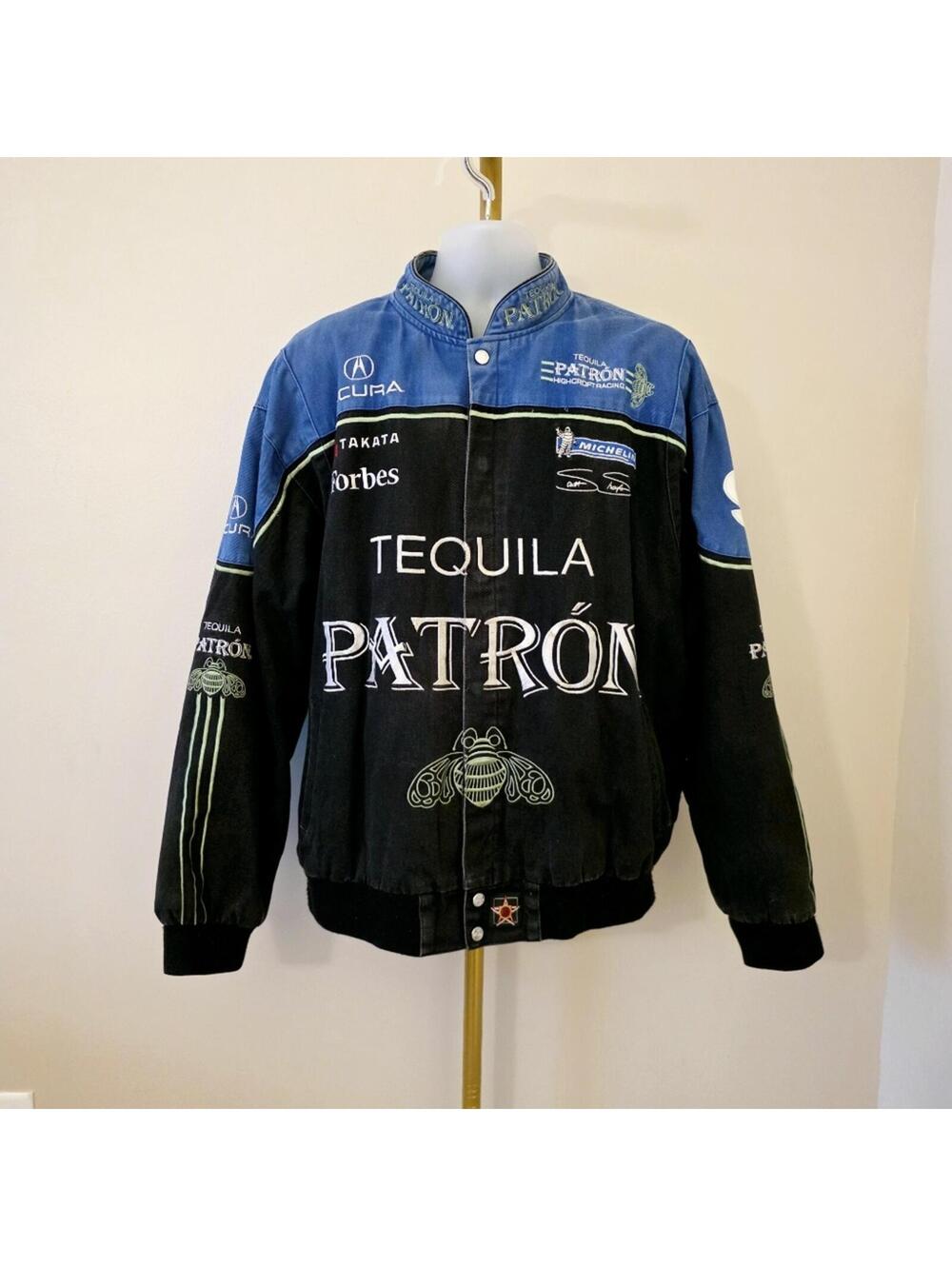 Scott Sharp # 9 Le Mans ISMA Denim Biker Jacket Sz XXL